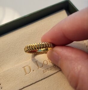 D. Louise Pleated Stacking Ring, Gold, Size 6